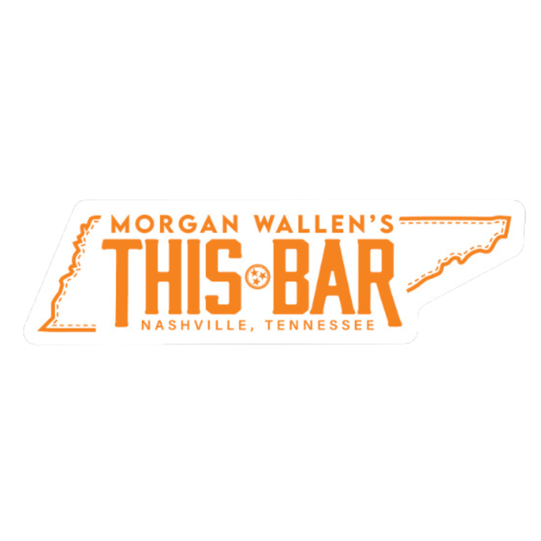 Morgan Wallen TN State Sticker White/Orange