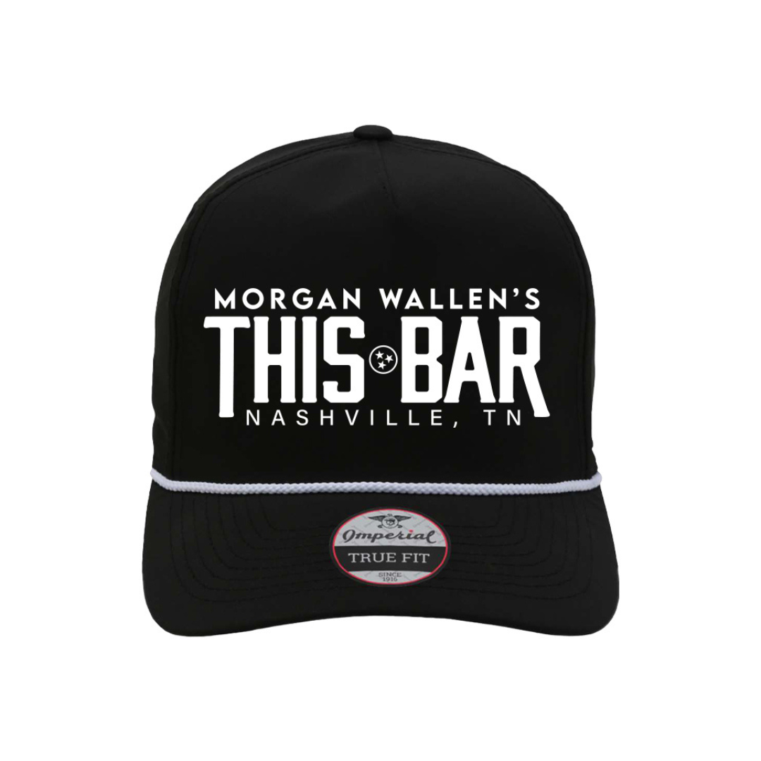 Morgan Wallen This Bar Imperial Hat Black w/ White