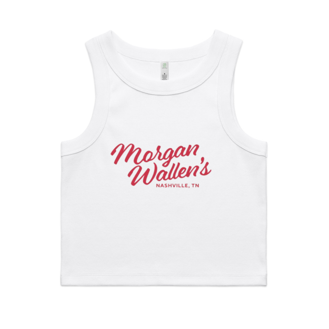 Morgan Wallen White Cursive Tank