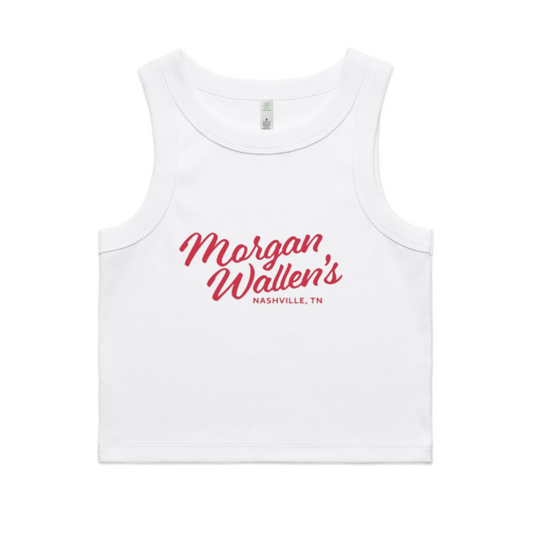 Morgan Wallen White Cursive Tank